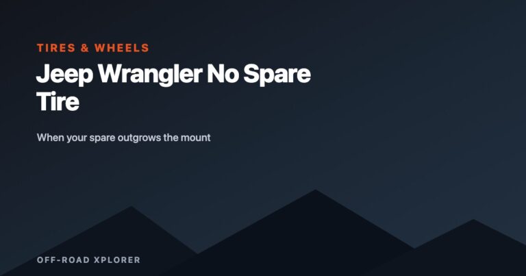 Jeep Wrangler No Spare Tire